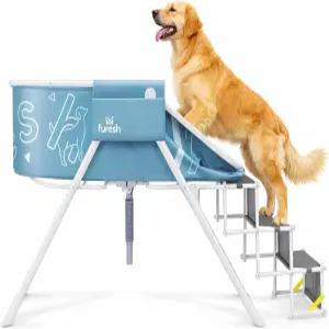 계단이 있는 퓨레쉬 빅 디퍼 개 목욕 욕조 샤워 및 그루밍을 위한 고급 휴대용 접이식 세탁소 실내 실외