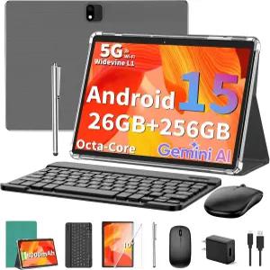 키보드가 있는 안드로이드 태블릿 15 10인치 26GB+256GB+2TB 확장 8코어 5G WiFi 8000mAh BT5.0 GMS GPS