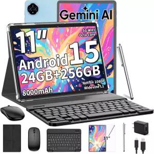 2026 안드로이드 15 태블릿 키보드 포함 11인치 24GB+256GB+2TB 확장 옥타코어 8000mAh 5G/2.4G WiFi