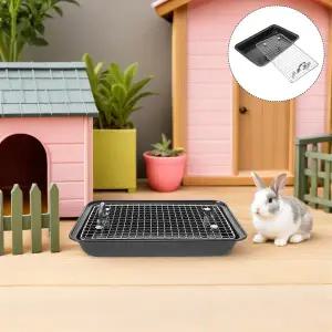 스테인리스 스틸 토끼 화장실 깊은 코너형 배변통 분리형 체망 트레이 소형 동워터 토끼 침구 상자