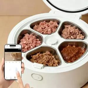 2026 냉장 자동 고양이 습식 사료 급식기 스테인리스 스틸 그릇 스마트 고양이 급식기 반도체 냉각 및 가열