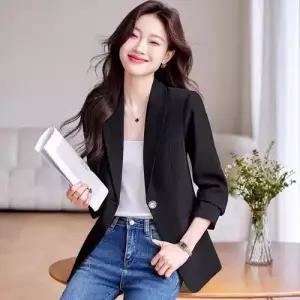 여성용 캐주얼 샤랄라 코트 긴팔 루즈핏 자켓 정장 스몰 봄가을 원픽3