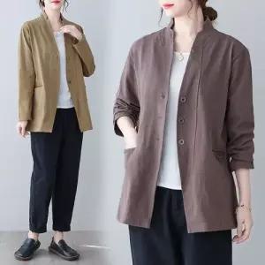 여사친 가을 코트 루즈핏 상의 하이넥 정장 자켓 긴팔 솔리드 블레이저 원픽3