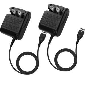 2팩 게임보이 어드밴스 SP 충전기 - 닌텐도 DS/GBA 시스템과 호환되는 AC 월 어댑터 및 USB 충전 케이블, 게임 액세서리용 휴대용 여행용 전원 코드
