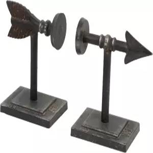 크리에이티브 협동 청동 화살 모양 주철 북엔드(2개 세트)