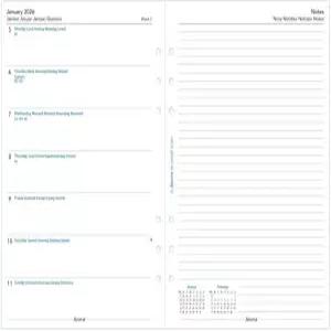 필로팍스 캘린더 다이어리 리필 A5 사이즈 한 페에 노트 백서 다국어 5개 언어 2026년 (C6850926년)