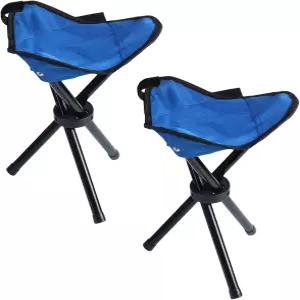 Stitokg 2 PCS 여행용 접이식 캠핑 의자 12인치 삼각대 시트 220파운드 최대 무게 야외 휴대용 가벼운 낚시