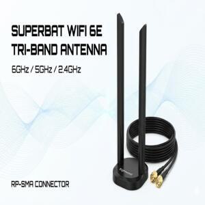 Superbat WiFi 6E 트라이 밴드 6GHz 2.4GHz RP-SMA PC 데스크탑 컴퓨터 마더 보드 Wukong 게임 용 자석 마