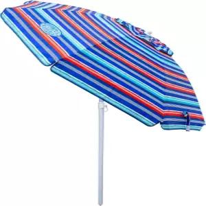 토미 바하마 6피트 UPF 50인치 이상 틸트 비치 우산 통합 샌드 앵커 윈드 벤트 캐리백 포함