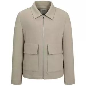 백화점 지이크 샌드베이지 텍스쳐 플랩 포켓 집업 블루종 PIM6012