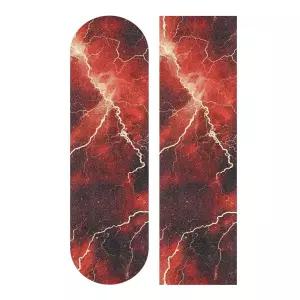 볼라즈 스케이트보드 그립 테이프 시트 디자인 덱 롱보드 레드 전기 번개 미끄럼 방지 방수 사포 스쿠터