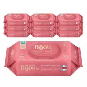 모나리자 비쥬 코랄 캡형 물티슈 70매 x 10팩