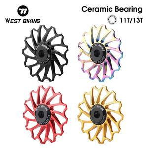 WEST BIKING MTB 리어 변속기 CNC 풀리 휠  세라믹 베어링  경량 로드 바이크 시프터 스위치 롤러  11T  13