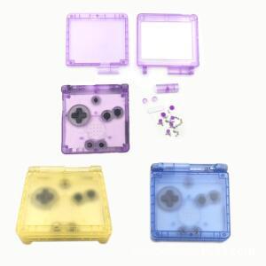 GBA SP Game Boy Advance 서리로 덥은 커버 나사 버튼 라벨 게임 액세서리 용 버튼이있는 콘솔 교체 쉘