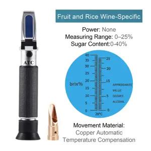 호환  알코올 농도계 휴대용 0-80% 굴절계 메터 에탄올 알코올 농도계 굴절계