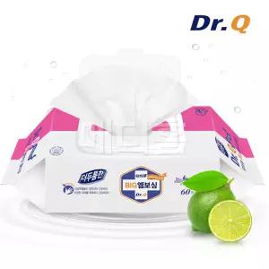 닥터큐 프리미엄 빅엠보싱 물티슈 캡형(60매) x 20팩 / 천연라임추출물함유
