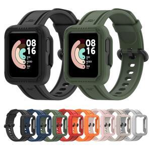 Redmi Watch 2 Lite/Horloge 용 실리콘 스트랩 샤오미호환 Mi Lite 손목 밴드 + 케이스 팔찌 시계