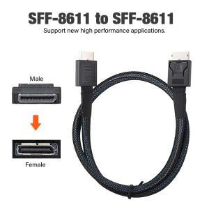 PCIE Oculink SFF 8611 4I - 미니 소형 SAS SFF-8611 서버 초고속 케이블 데이터 연장 (남성-남성) 전송 라