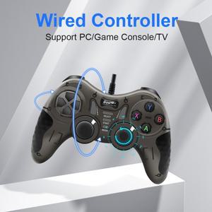 게임 패드 블랙 화이트 유선 핸들 TV/컴퓨터 PC 조이스틱 플스호환 컨트롤러(진동 효과 포함)