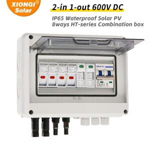 번개 보호 기능이있는 태양 광 발전 PV 결합기 상자 2 입력 1 출력 DC 600V 퓨즈 MCB SPD 방수 IP65