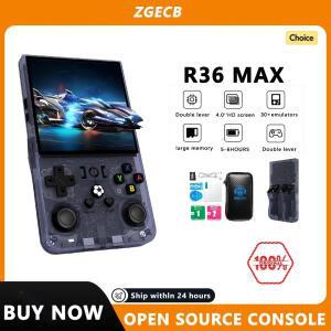 오픈 소스 R36MAX 레트로 복고풍 엔틱 휴대용 비디오 게임 콘솔 RK3326 칩 64/128G 포켓 플레이어 4''HD 스