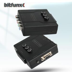 Bitfunx RGBS VGA to YPBPR 컴포넌트 변환기 SCART YCBCR 레트로 복고풍 엔틱 게임 콘솔 용 Nintendo호환 6