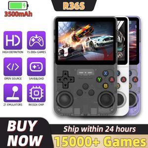 오픈 소스 R36S 레트로 복고풍 엔틱 휴대용 게임 콘솔 3.5 인치 IPS 스크린 RK3326 칩 15000+게임 64/128GB