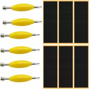 지즐란 12팩 핑거보드 그립 테이프 스틱 폼 스티커 교체 스케이트보드 액세서리용 드라이버 도구 너트