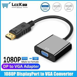 LccKaa 1080P 디스플레이포트에서 VGA로 변환 케이블 DP 남성에서 여성 어댑터 프로젝터 컴퓨터 DTV HDVD