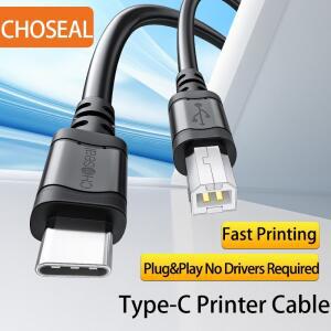 Choseal USB C 프린터 케이블 macbook 호환 Pro/Air 및 hp 호환/canon호환/dell호환 고속 데이터