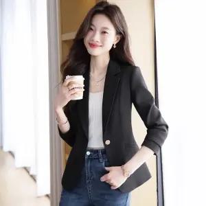 루타꽁몰 여성 모직 캐주얼 빈티지 정장 재킷 슬림핏 봄가을 코트 톱 HO3