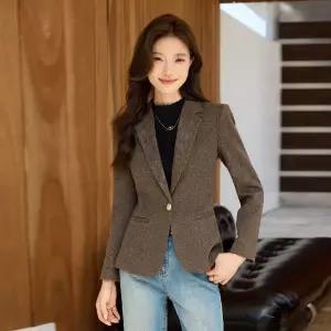 루타꽁몰 여성 모직 면 울 봄 가을 캐주얼 정장 재킷 코트 숏 HO3