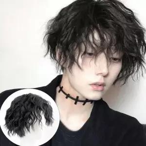 [셀러에이드]펌 동안 스타일리쉬 웨이브 트렌디 대학생 남성 가발