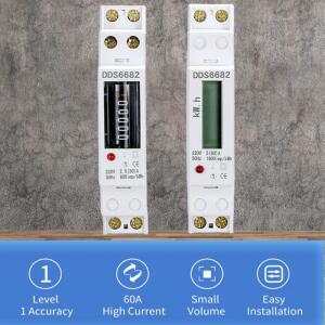18mm 단상 1P 2 선 디지털 전력계 소비 아날로그 에너지 미터 kWh AC 230V 50Hz LCD 전기 Din 레일 마운트