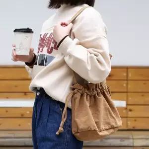 브라운 라탄 복조리 크로스 백 숄더 스퀘어 캔버스 가방 캐주얼가방 데일리가방 데일리백