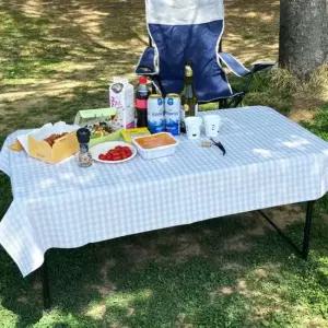 브라운 pvc 4인용 테이블보 방수 식탁매트 캠핑 야외