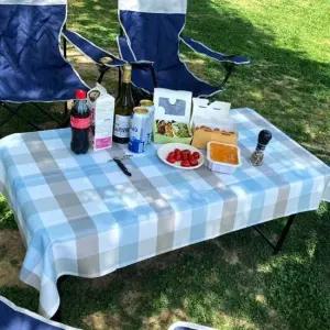 테이블보 방수 야외 캠핑 pvc 식탁매트 6인용 체크