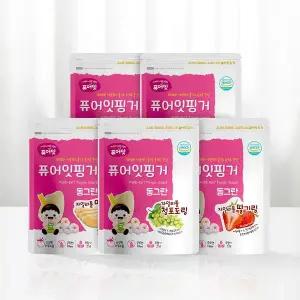 [하프클럽/알티피아]퓨어잇 핑거 동그란 아이 과자 자일리톨 과일링 5가지 맛 아기 간식