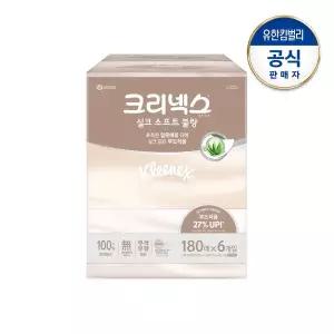 [크리넥스] 실크소프트 블랑 미용티슈 180매X6입