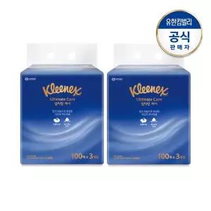 [크리넥스] 얼티밋케어 미용티슈 100매X3입X2개