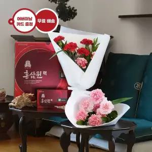 [유어버스데이](어버이날)심플 카네이션 꽃다발+정관장 홍삼원력
