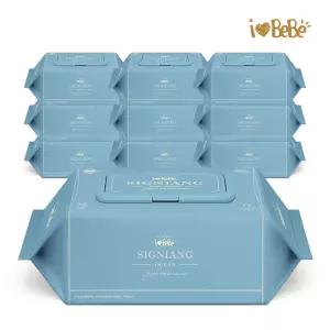 아이러브베베 시그니앙75 오션 77매 10팩 캡형 75g 고평량 엠보 아기물티슈