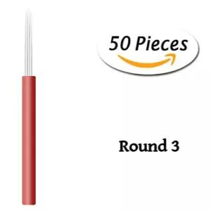 샤오유 원형 마이크로블레이드 바늘 영구 메이크업용 수동 안개 눈썹 문신 펜 50PCS 3R