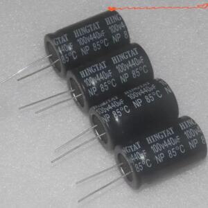 4PCS HINGTAT NP 100V 440UF 2237MM 수직 저주파 비극성 전해 콘덴서