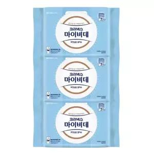 [크리넥스] 마이비데 물티슈 대용량 캡형 60매 x 3팩 클린케어 화장실용 비데용 물에녹는 비데티슈