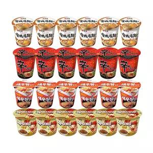 농심 신라면컵, 65g, 6개입 + 안성탕면컵, 66g, 6개입 + 새우탕컵, 67g, 6개입 + 짜파게티범벅, 70g, 6개입, 1개