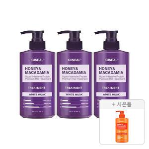 쿤달 네이처 트리트먼트 화이트머스크 500ml, 3개 + 증정(바디워시 체리블라썸 500ml, 1개)