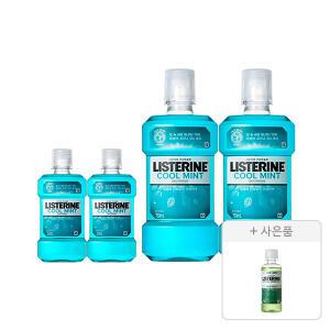 리스테린액 쿨민트 750ml, 2개 + 250ml, 2개 + 증정(그린티 마일드 100ml, 1개)