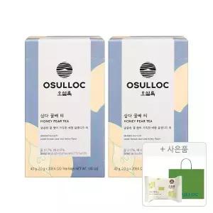 오설록 삼다 꿀배 티 티백 20입, 2개 + 증정(그린티웨하스 17g, 1개+러닝 쇼핑백(소), 1개)