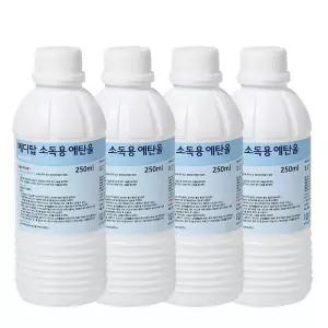 메디탑 약국 소독용 에탄올 250ml x 4개 1L 에탄올액 살균
